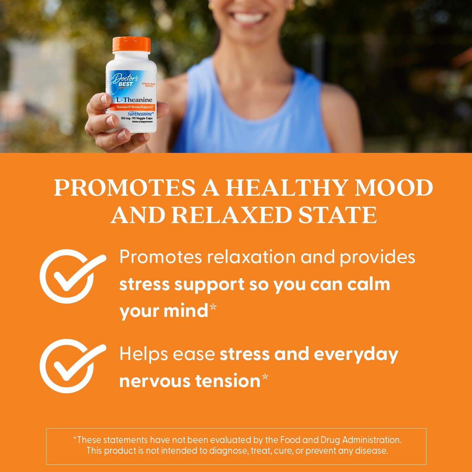 Doctor\'s BEST Doctor\'s Best, Suntheanine L-Theanine, 150 mg, 90 Veggie Caps