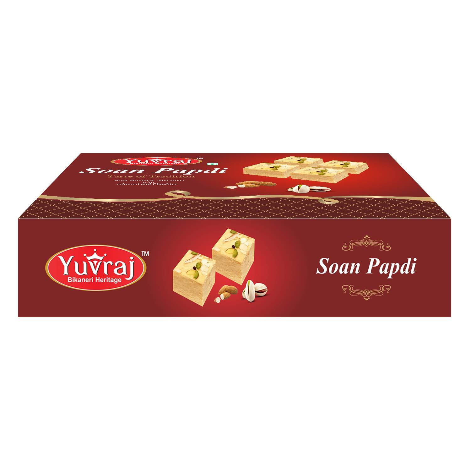 Yuvraj Food Product Yuvraj Food Product soan papdi & chilly channa chur sweet and namkeen combo pack of 2 (400 gm x 2