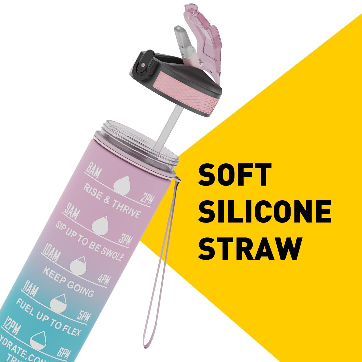 MuscleBlaze MuscleBlaze Sipper Bottle for Adults & Kids, BPA-Free & Leakproof (Tropical Pink, 1 Litre)