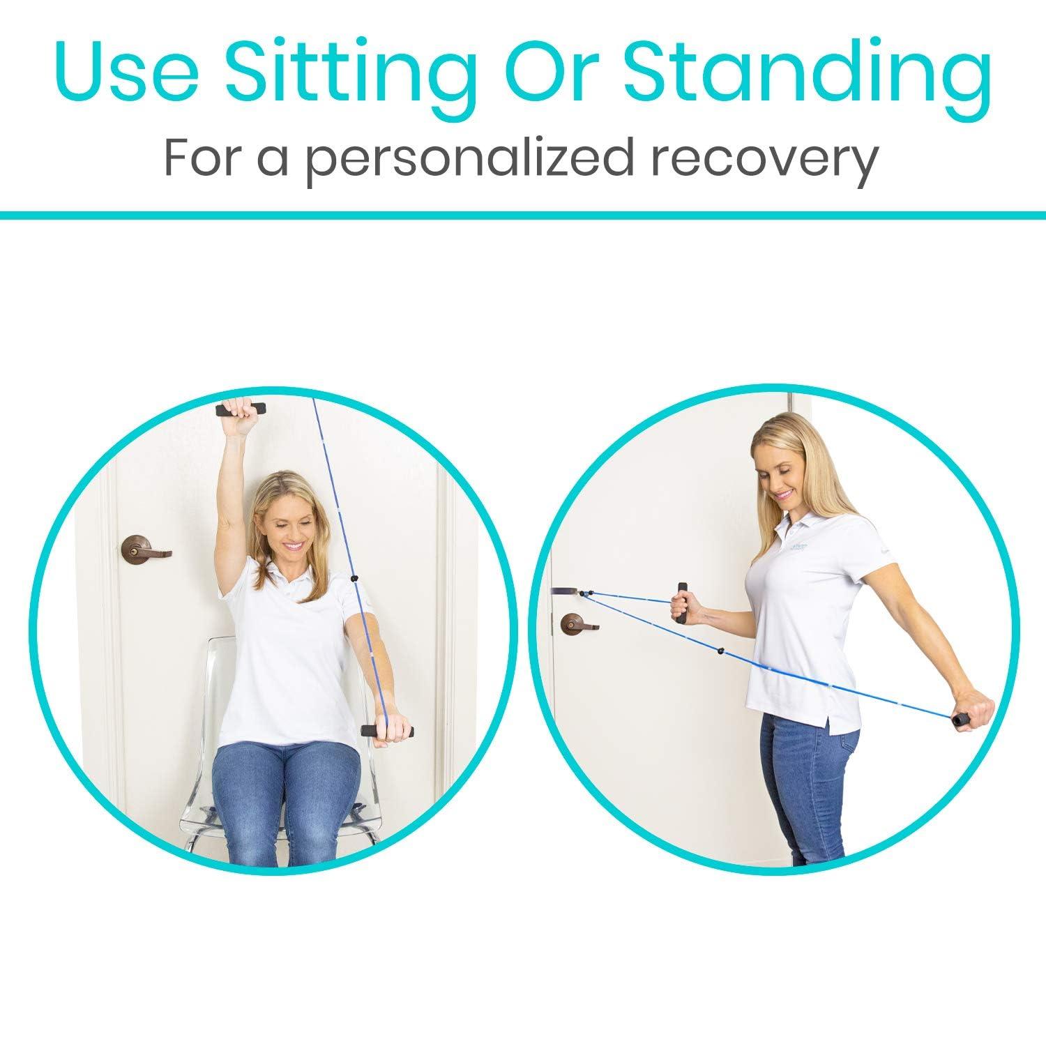 VIVE Shoulder Pulley by Vive - Over Door Rehab Exerciser for Rotator Cuff - Home Cable Arm Rehabilitation Exercise System for Frozen Shoulder, Physical Therapy, Flexibility, Range of Motion and Stretching.