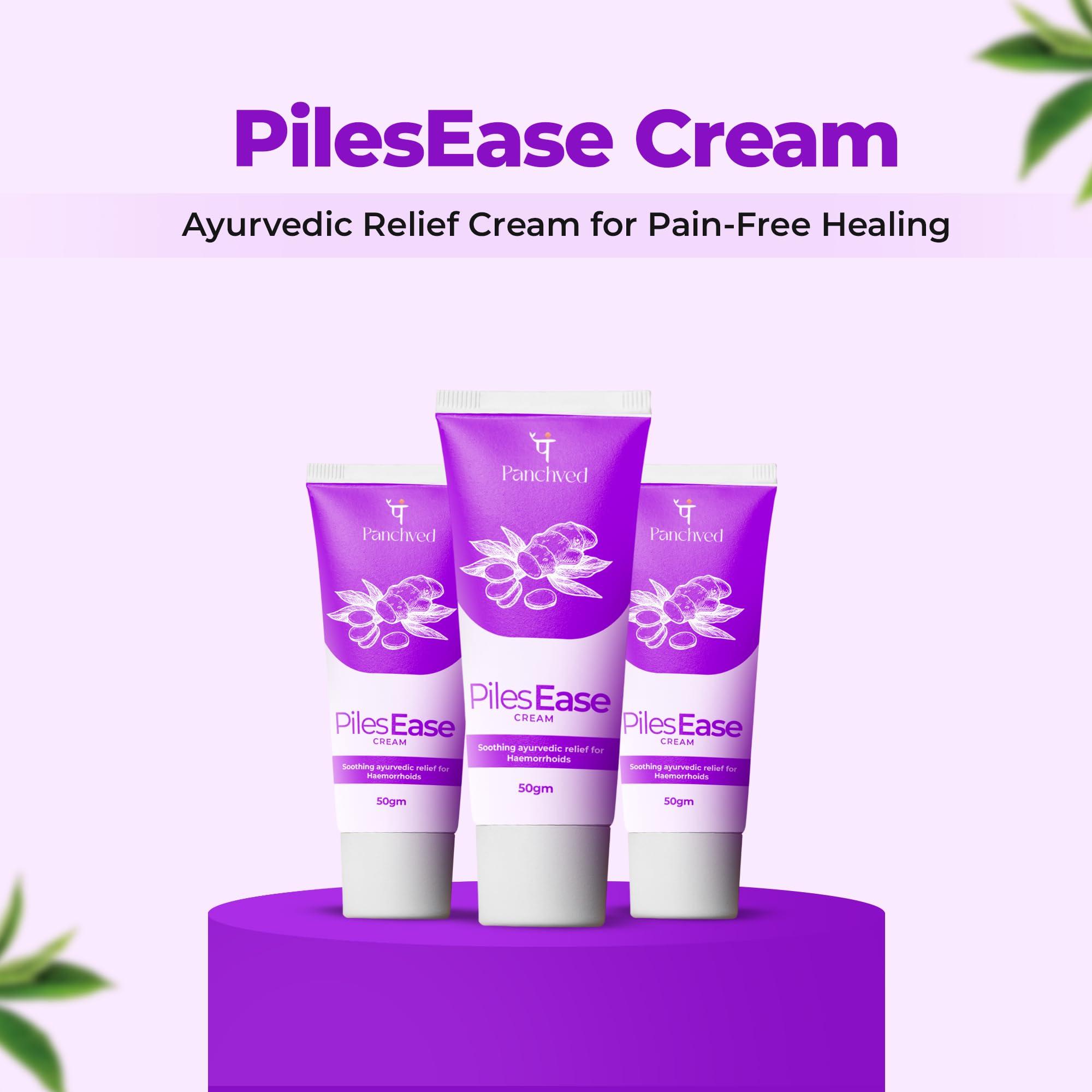 Panchved Panchved PilesEase Cream, Piles Treatment, Ayurvedic Cream For Piles Pain Relief Healing and Many More, Paraben And Cruelty Free 30g