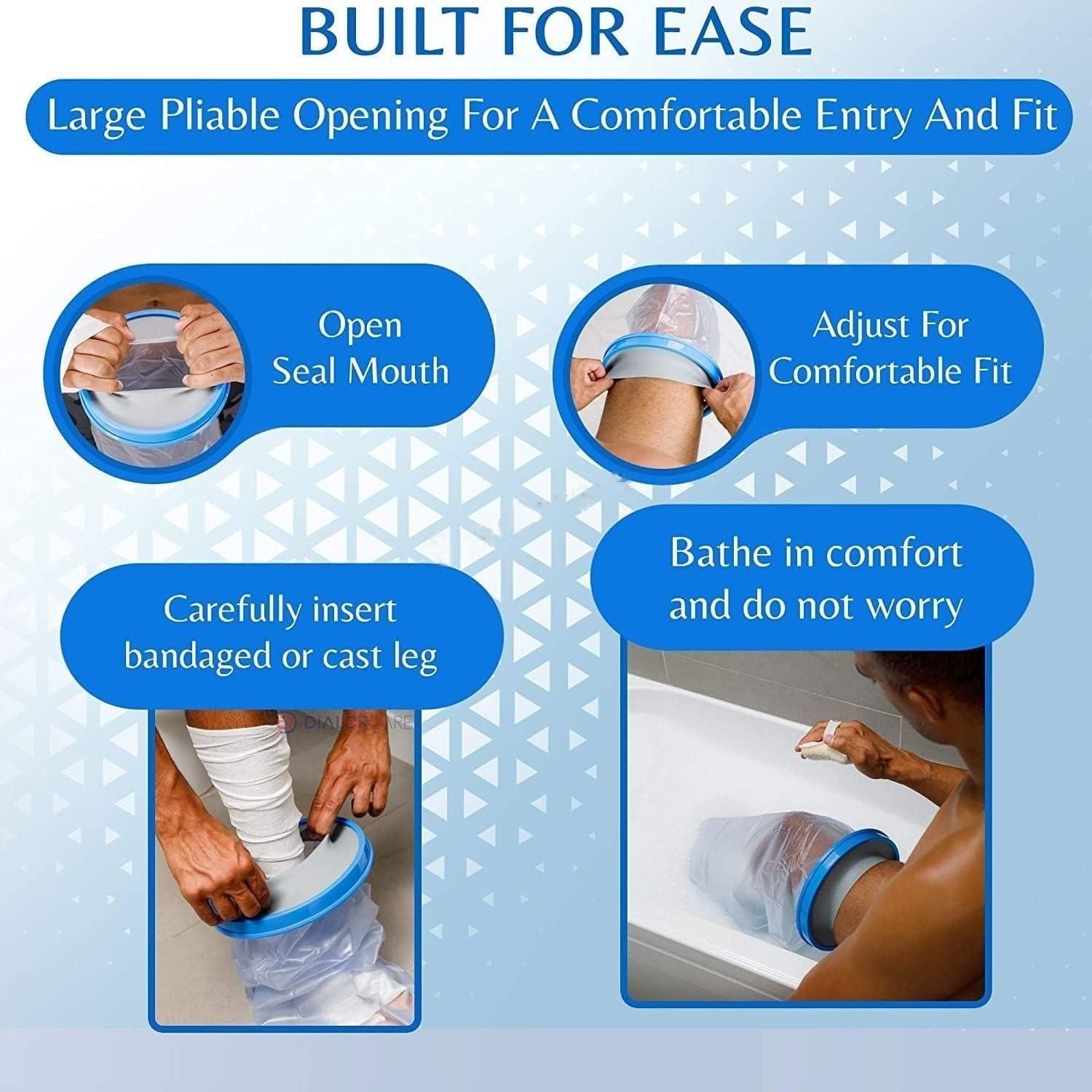 CARTSHOPPER CARTSHOPPER 100% Waterproof Leg Cast Cover for Showering Reusable Adult Short Leg Cast Protector Cast Covers for Shower Leg, Cast Bag for Shower Cast Cover for Showering Foot