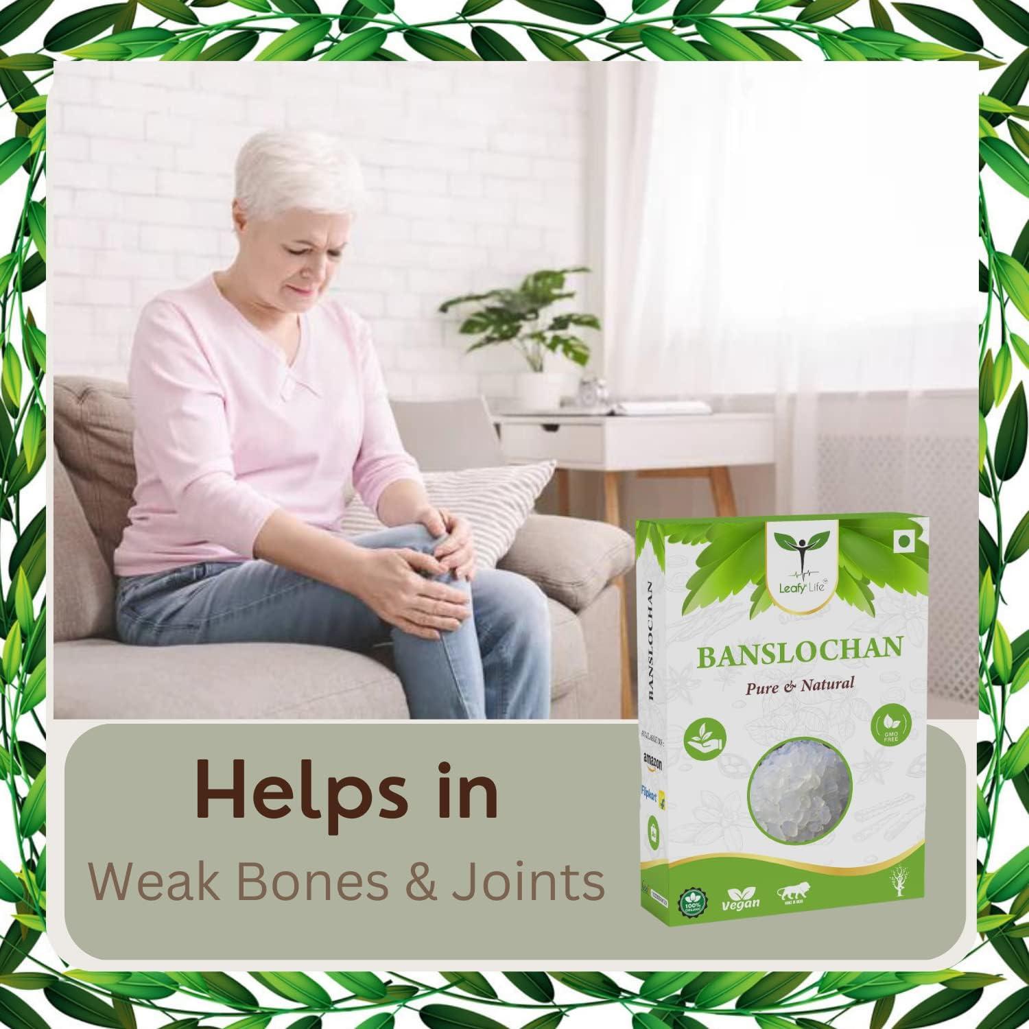 Leafy Life Leafy Life Banslochan Tabasheer (Vanslochan) (500 GM) | For Eating, Weak Bones, Wrinkles, Cough, Frizzy Hair, Dry Skin, Arthritis, Arthritic, & Convulsion | Tabachir, Tabashir, Bamboo Manna | No Chemicals, Preservatives, Colors (Pack of 1)