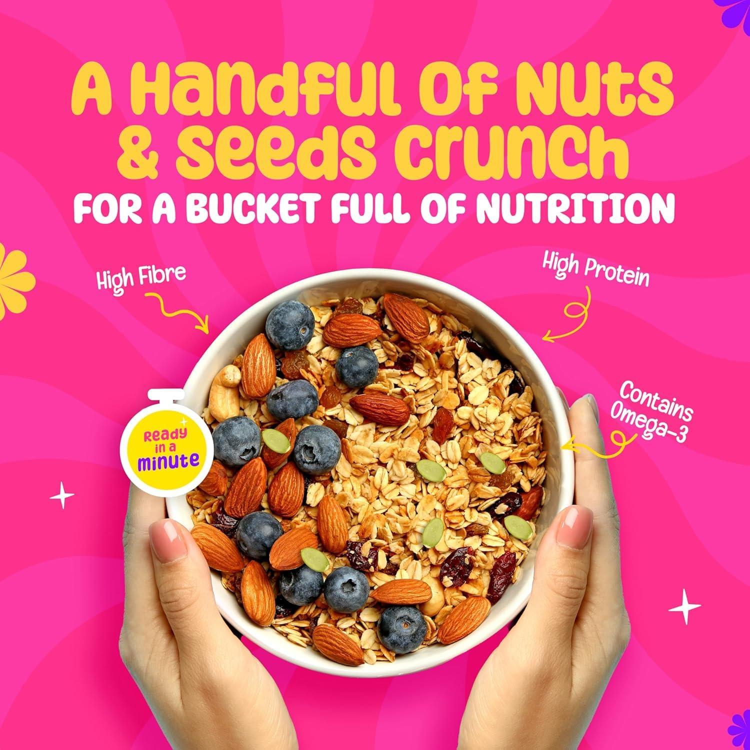 Yogabar Yogabar Nuts & Seeds Crunch Muesli, Super Save Pack, Wholegrain Breakfast, High Fiber Pouch (400 G)