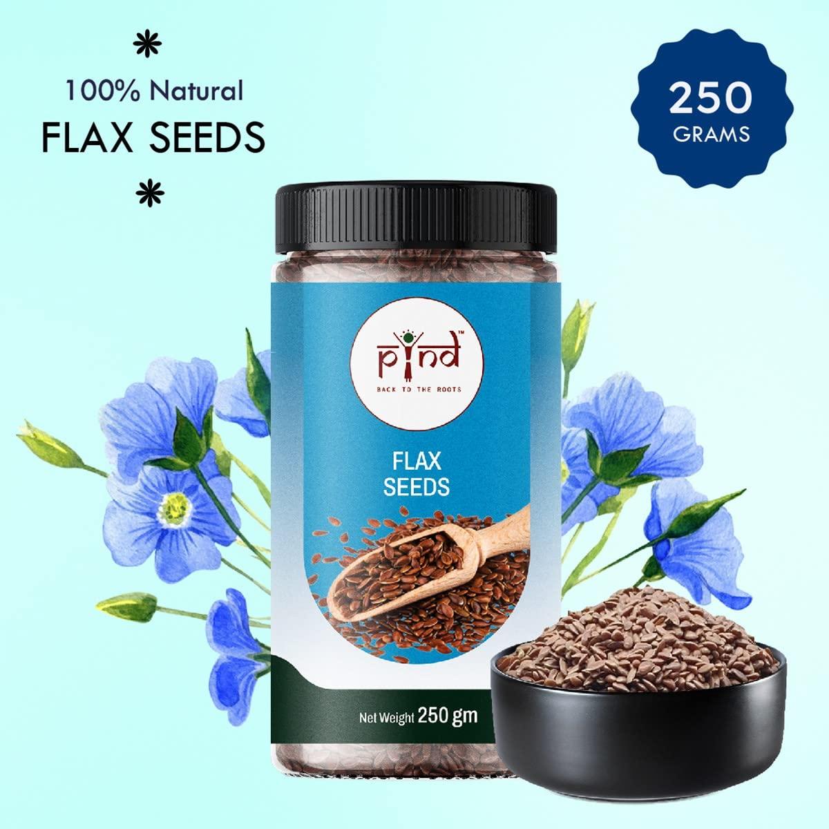 pind BACK TO THE ROOTS pind Flax Seeds, Omega 3 Fatty Acid Rich, Healthy Super Seed (250 g) Mixed Seeds (250 g)