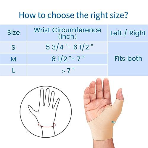 Velpeau VELPEAU Elastic Thumb Support Brace Liner (Pack of 2) - Waterproof Soft Thumb Compression Sleeve Protector for Relieving Pain, Arthritis, Joint Pain, Tendonitis, Sprains, Sports (Medium)