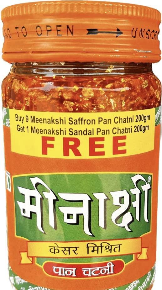 MEENAKSHI CHATNI Meenakshi Pan Chutney with Keshar & Saffron Blended making flavoured Pan -200g | minakshi pan chatni |