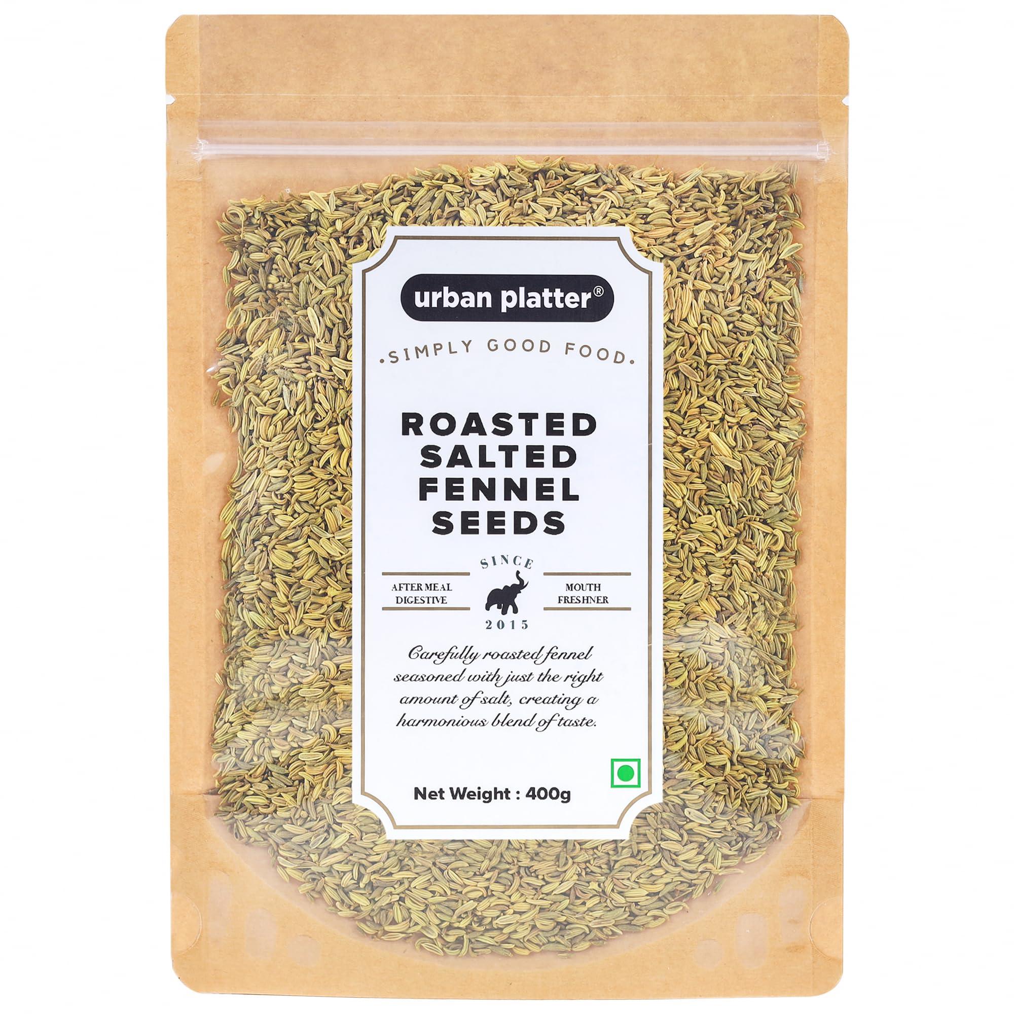 urban platter Urban Platter Roasted Salted Fennel Seeds, 400g [Saunf | After Meal Digestive | Mouth Freshener]