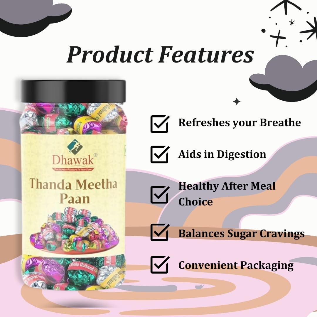 DHAWAK Dhawak Thanda Meetha Paan 600 gm Home Made Paan Mukhwas Paan Laddu Mouth Freshner | Digestive, After-Meal,Mukhwas Gulkand Paan Laddu Paan Mukhwas [Jar Pack]