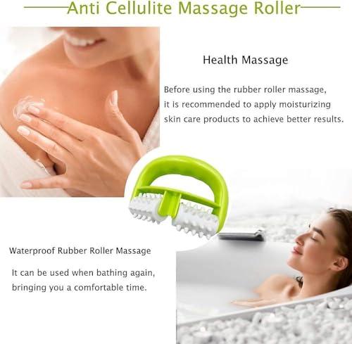 NavaFresh Basics SHOPYTRAP Manual Round Handle Plastic Massage Roller With 2 Rolls for Muscle Pain and Recovery from Injuries. Roller for Legs, Arms, Back and other Muscular Areas to Release Tension.