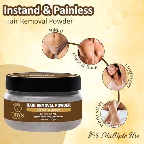 7 DAYS 7 Days Hair Removal for Women, Wax Powder for Hair Removal, Bikini Wax Powder for Women, Hair Removal Powder for Women, Herbal Wax Powder for Hair Removal (100gm)