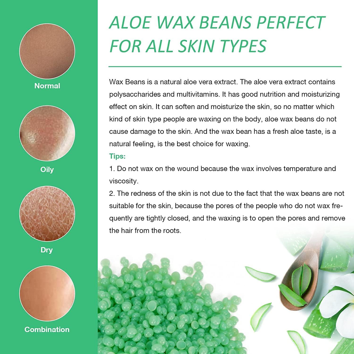 CUVLY CUVLY Men Waxing Hair Removal Wax, Waxing Kit, Hair Removal Body Wax - (Pack of Aloe Vera Wax 600 G + 600 G + 35 Waxing Strips + Knife)