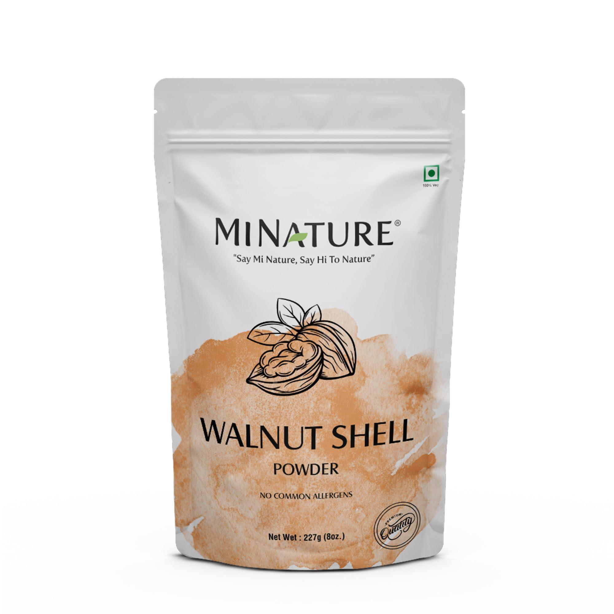 mi nature mi nature Walnut Shell Powder - No Silica or Any Artifical Additives - For Homemade Natural Scrub Formula| 100% Pure, Natural & Cruelty Free - 227g/1/2 lbs/8 oz