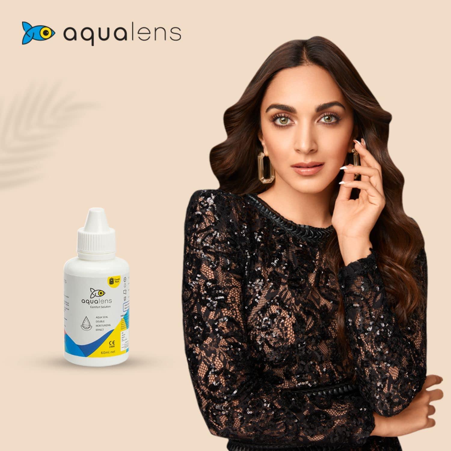 AQUALENS CONTACT LENSES Aqualens Daily Disposable Contact Lenses - (10 Lens/Box) (-4.00) & Aqualens Comfort Contact Lens Solution 60ML - Pack of 1 (Lens Cases Free) COMBO