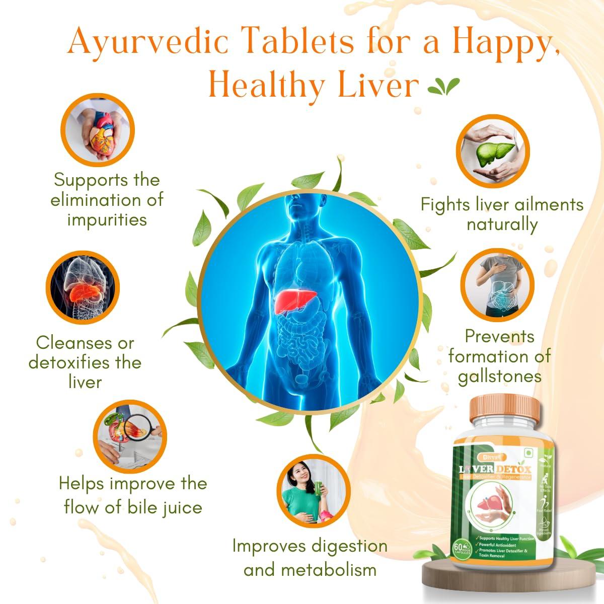 Divya Shree Divya Shree Liver Detox Capsule Helps In Fatty Liver | Helps in Better Liver Health | Promote Natural Liver Detoxification (60 Capsule)