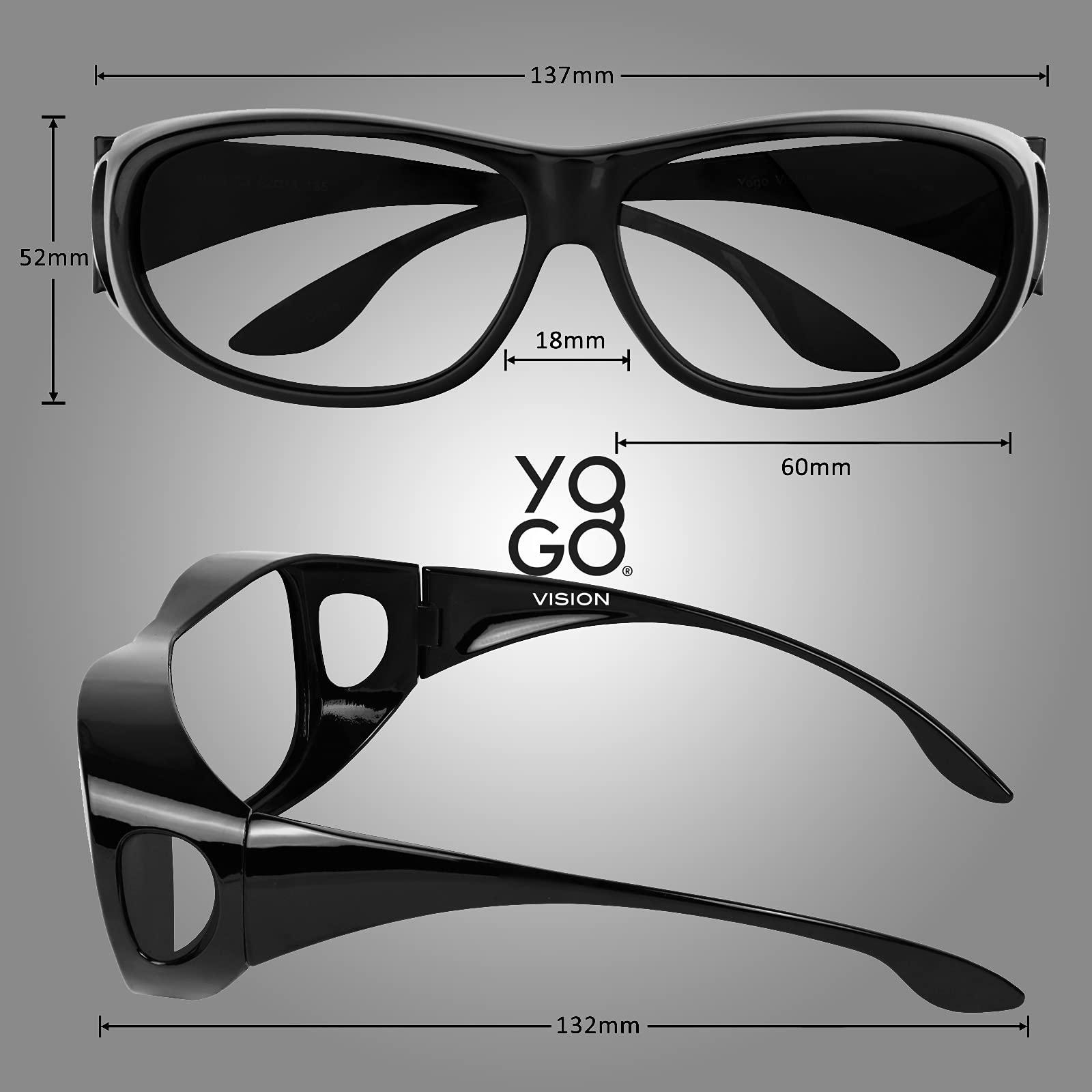 Yogo Vision Yogo Vision Fitover Blue Light Blocking Glasses Computer Fit over Eyewear Wear Over Eyeglasses and Readers For Men Women