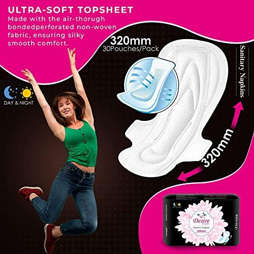 GLIDER Glider Extra Long Overnight Protection with Wings Sanitary Pads for Women, XL+ (Pack of 3 (90 Count))