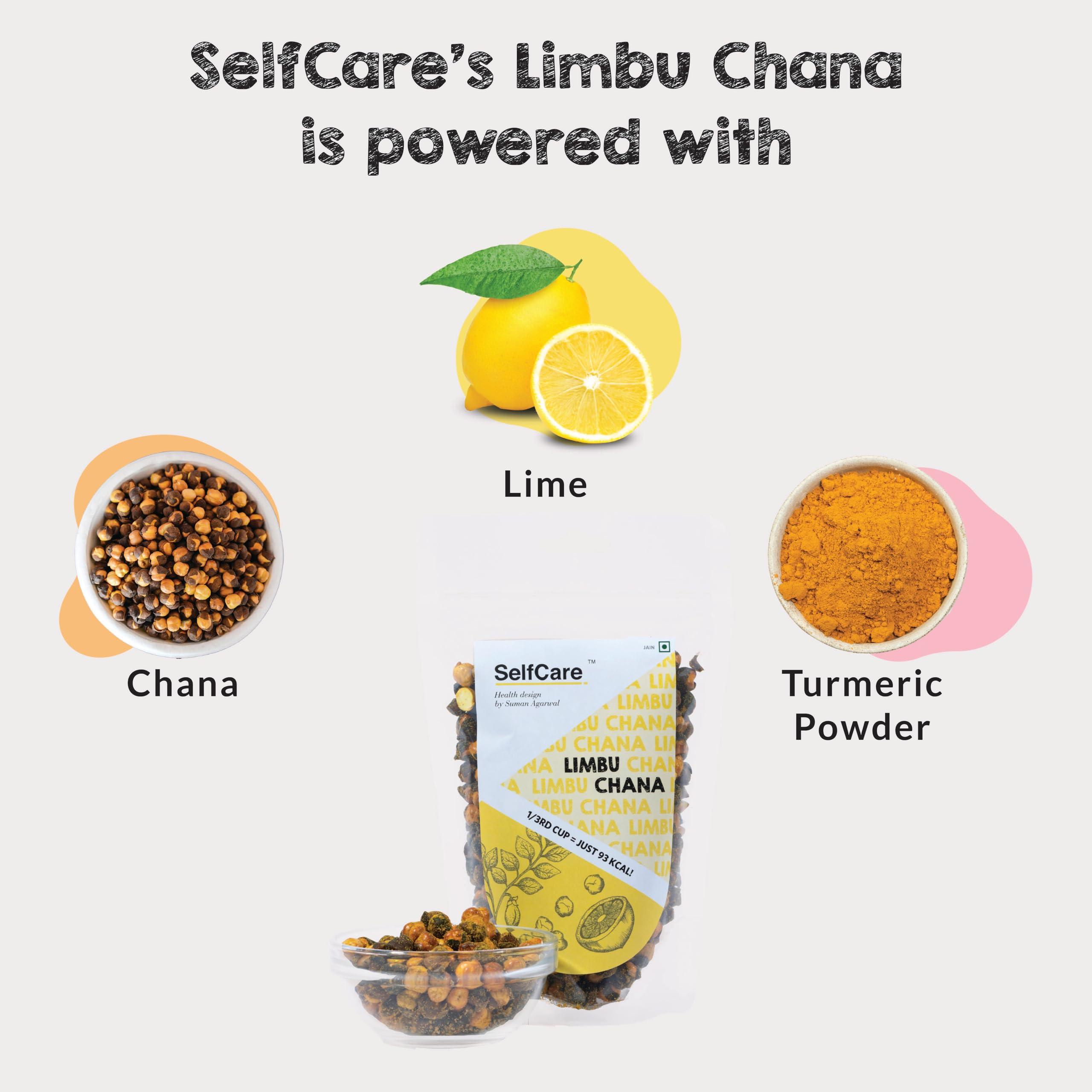 SelfCare SelfCare By Suman Agarwal Limbu Chana Pack of 1 200g | Roasted - No Added Sugar - Gluten Free | Snacks - Namkeen - Grocery | Spicy Crunchy & Chatpata - Tae time Snakcing | Jain & Travel Friendly