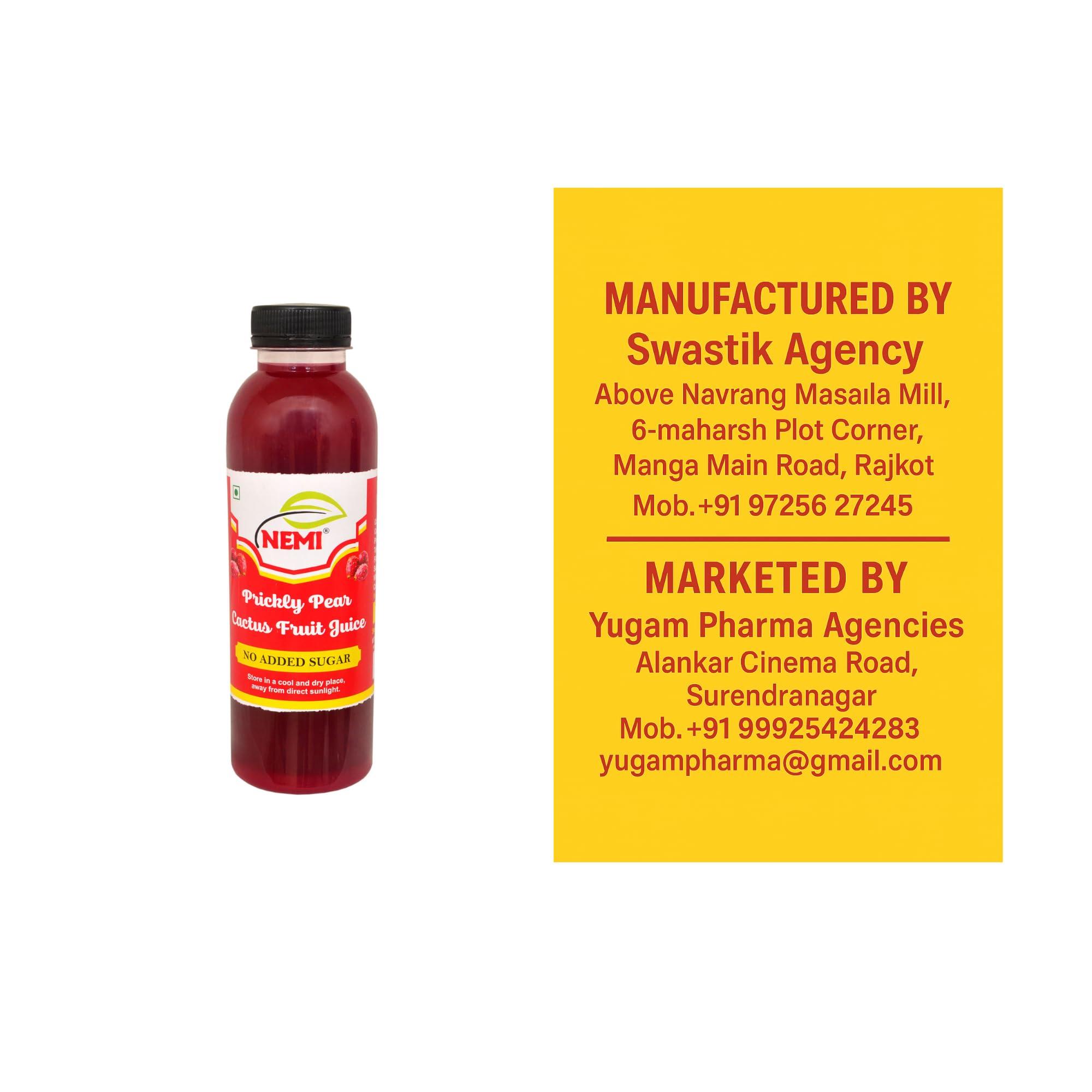 NEMI NEMI Prickly Pear Healthy Cactus Fruit Juice - Hemoglobin Booster (No added Sugar, 500ml) 50+RATING