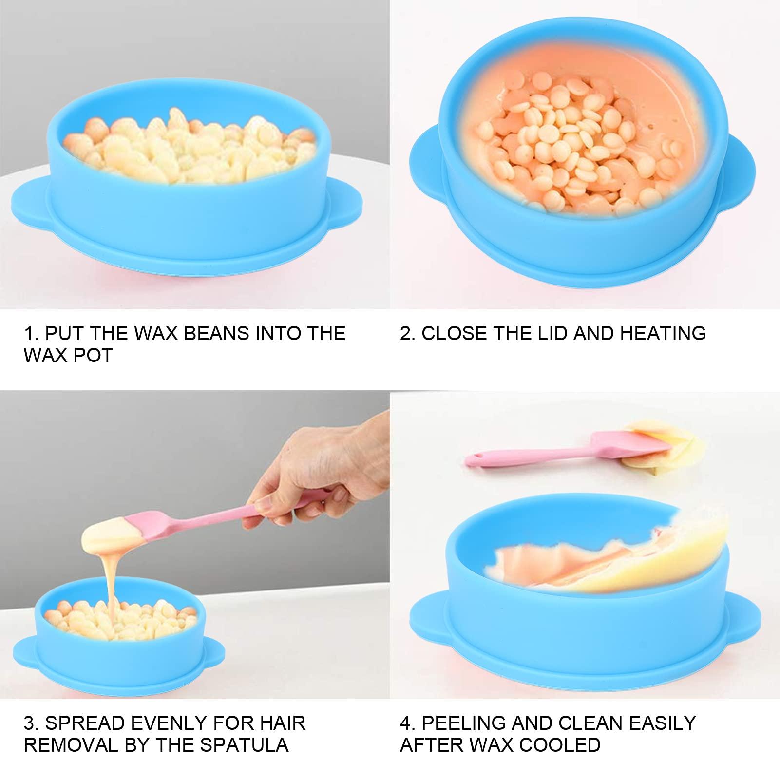 Byged Waxing Bowl, Compact Portable Removable Wax Pot Eco Friendly Slicone Safe Non Toxic for Wax Warmer for Home for Beauty Salon(blue)