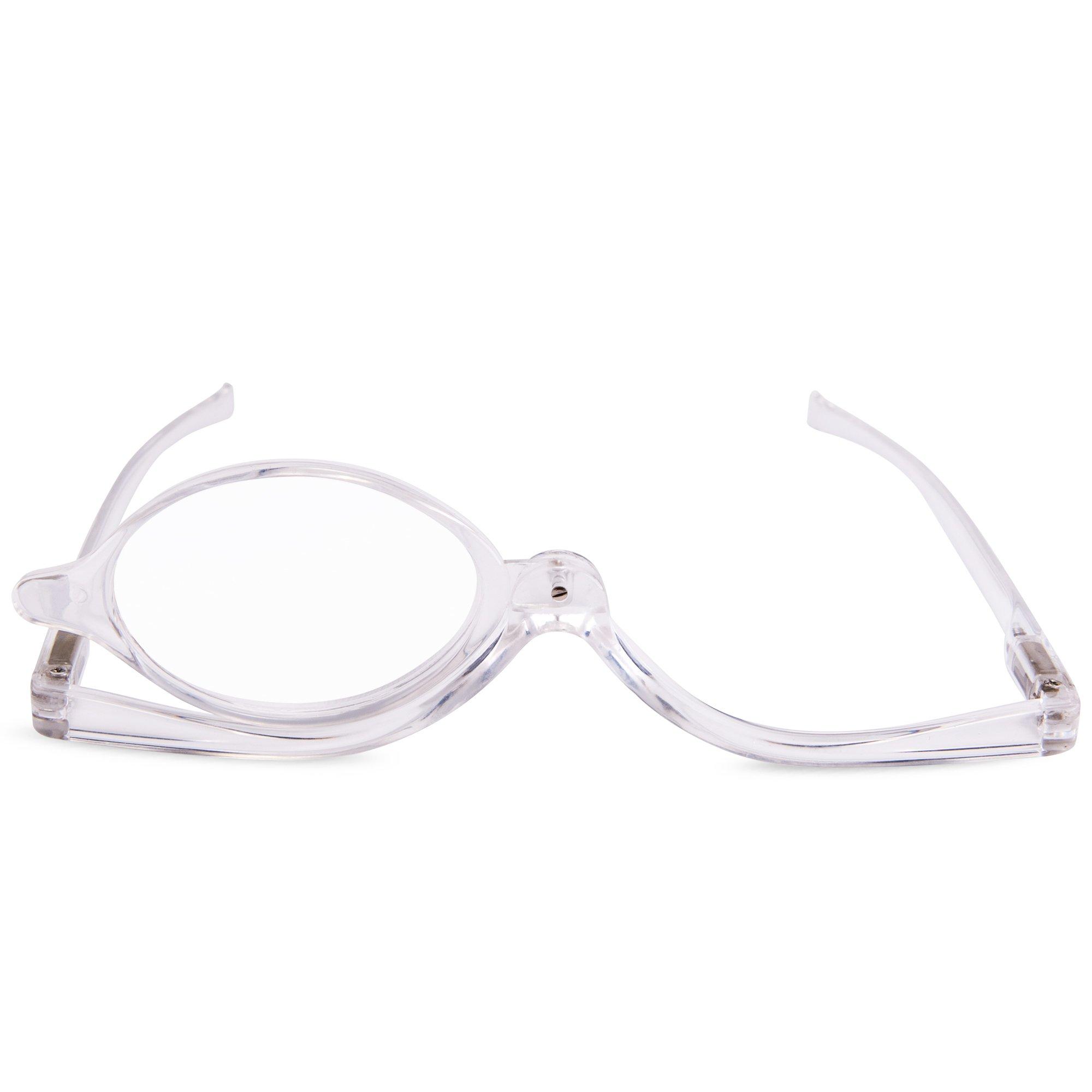 EYEGUARD EYEGUARD Readers 2 Pack Magnifying Makeup Glasses Eye Make Up Spectacles Flip Down Lens Folding Cosmetic Womens Reading Glasses +2.00