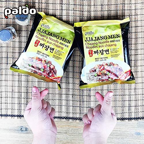 Paldo Paldo Fun & Yum Ilpoom Jjajangmen Noodles, Traditional Brothless Chajang Ramen with Savory & Sweet Black Bean Sauce, Oriental Style Korean Ramyun, Soupless, 4 x 200 grams, Pk of 4, Non Spicy Korea|