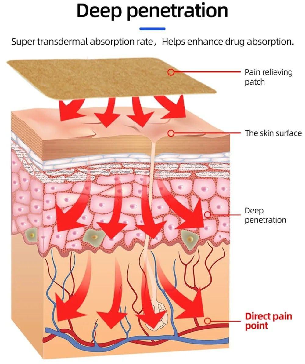 Abgrow Abgrow 100% Natural Knee Pain Relief Patches - Heating Herbal Patches for Back, Shoulder, Neck, Joints - No Side Effect (Pack of 10)