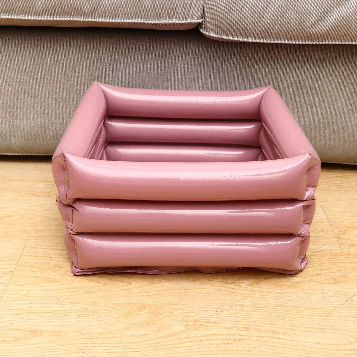 EXCEART EXCEART Foot Bath Tub Inflatable Foot Basin Portable Water Bucket for Family Travel Camping Outdoor Washing Vegetables Pink