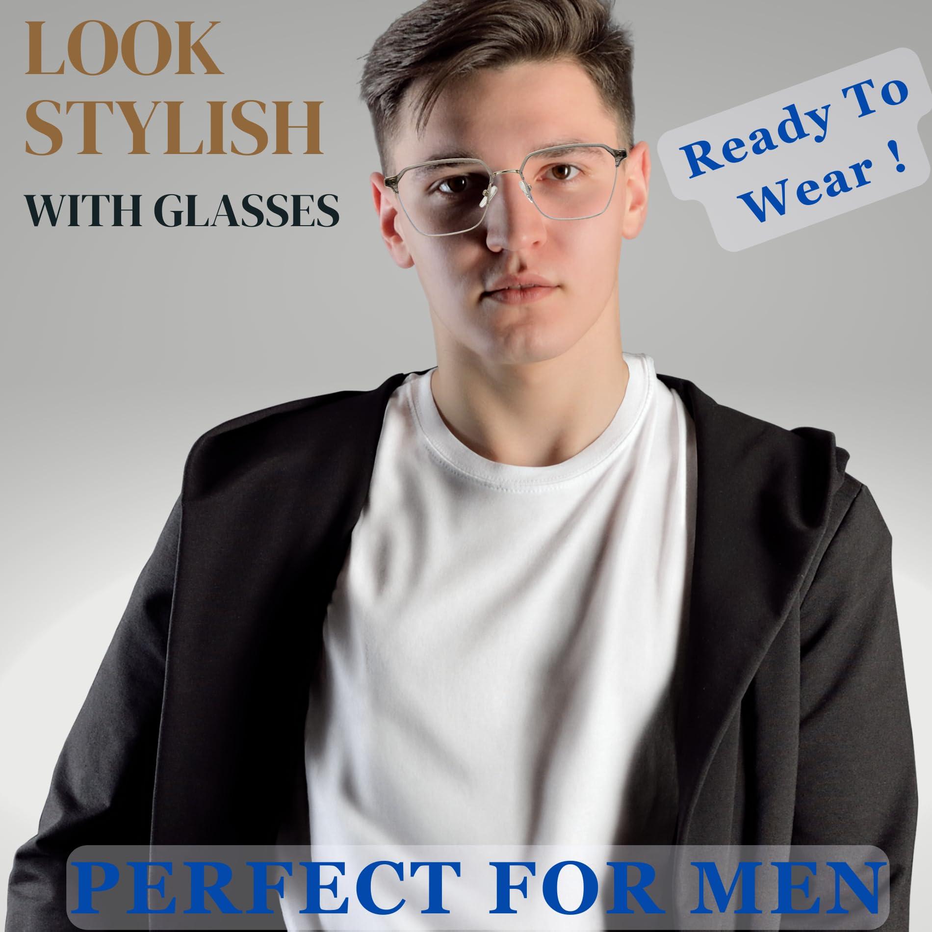 Vast Vast Square Blue Cut Computer Glasses for Eye Protection | Zero Power, Anti Glare & Blue Light Filter | UV Protection Specs for Men & Women | Chasma For Men Frames Blue Cut Lenses | Transparent