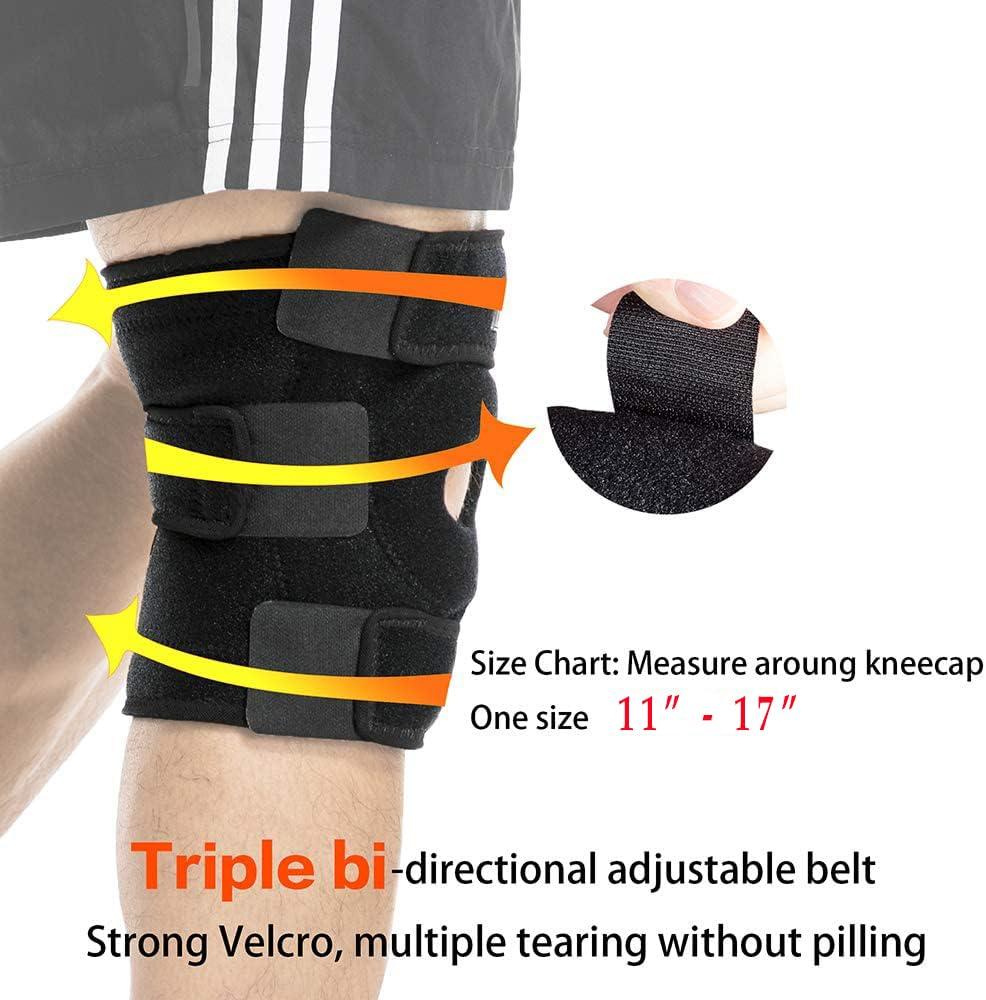 FASHNEX FASHNEX Premium Knee Support Open Patella, Breathable Knee Cap Brace for Arthritis, Pain Relief, Sports for Men & Women (Design A - SINGLE (Black),Non toxic, Free Size)