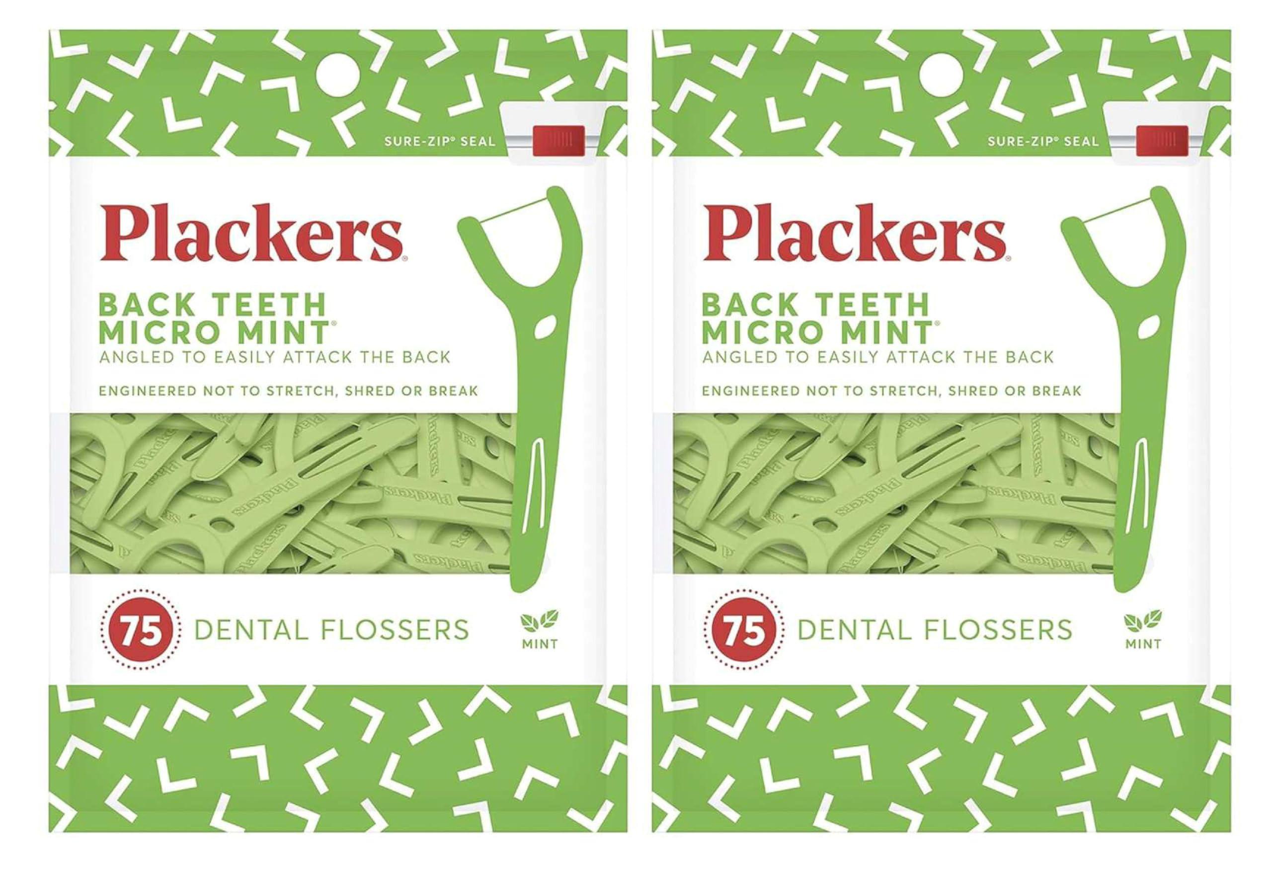 Plackers Plackers Back Teeth Micro Mint Dental Floss Picks (Pack of 2)