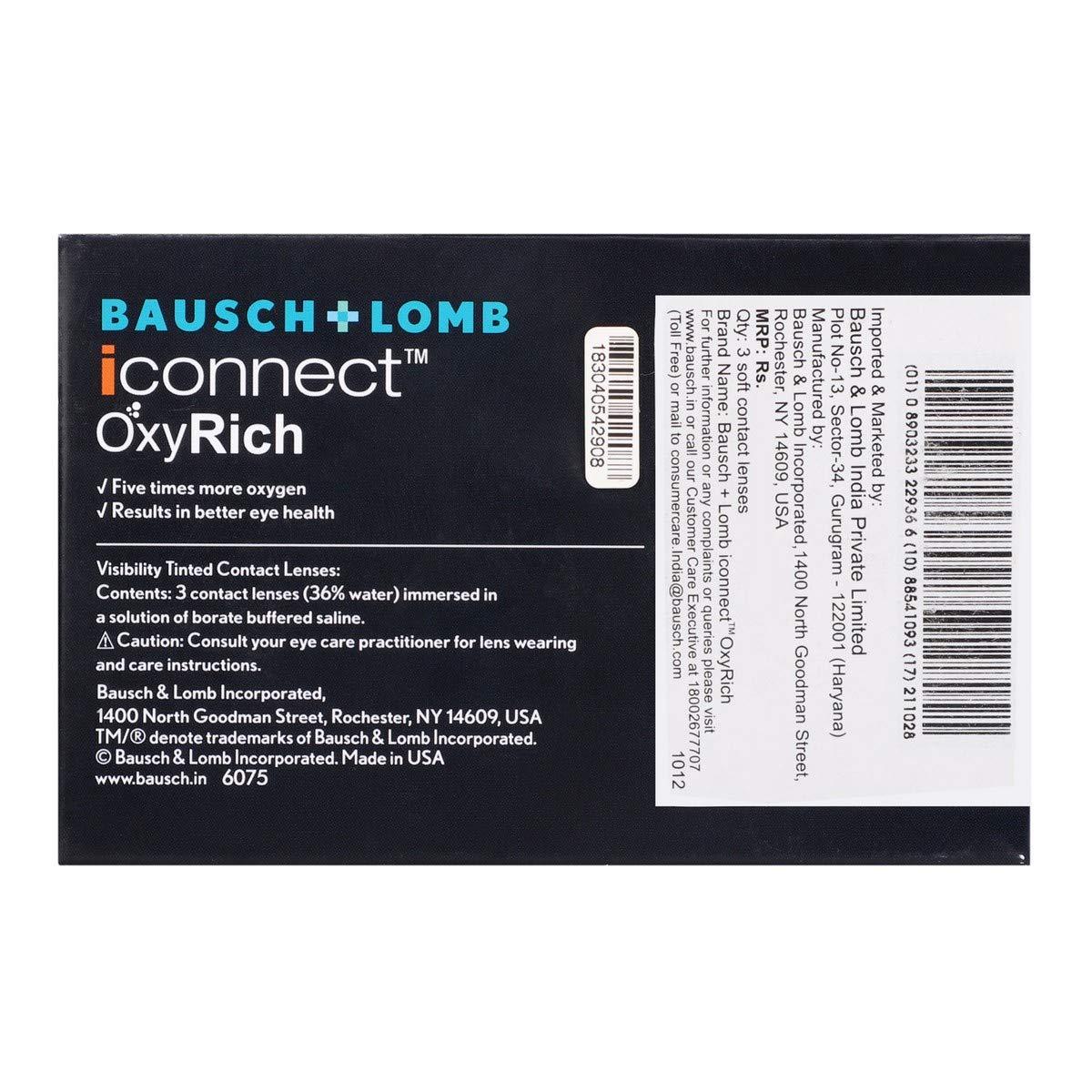 Bausch & Lomb Bausch & Lomb Iconnect OxyRich Monthly Disposable Contact Lens (3 Lens Pack -5.50)