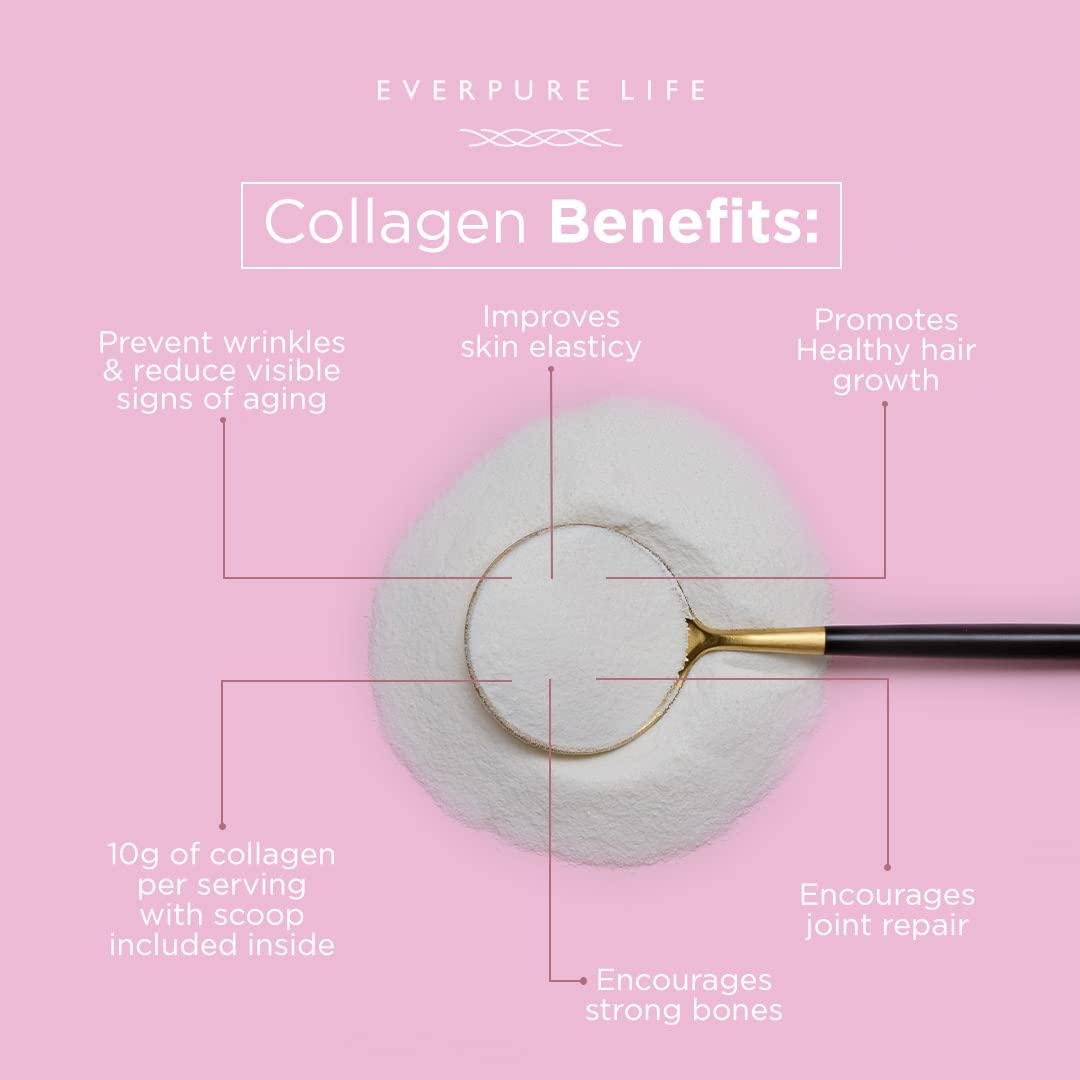 EVERPURE LIFE Everpure Life Korean Hydrolysed Marine Collagen - Sustainably sourced Type I Collagen Peptides for Immunity, Stronger Muscles and Joints and Better Gut Health - No added sugar/flavouring - 200 Gm