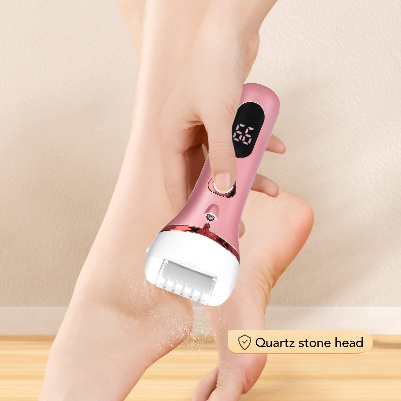 BUCS Electronic Foot File, Pedicure Foot Grinder Callus Removal Rechargeable for Beauty Salon (Pink)
