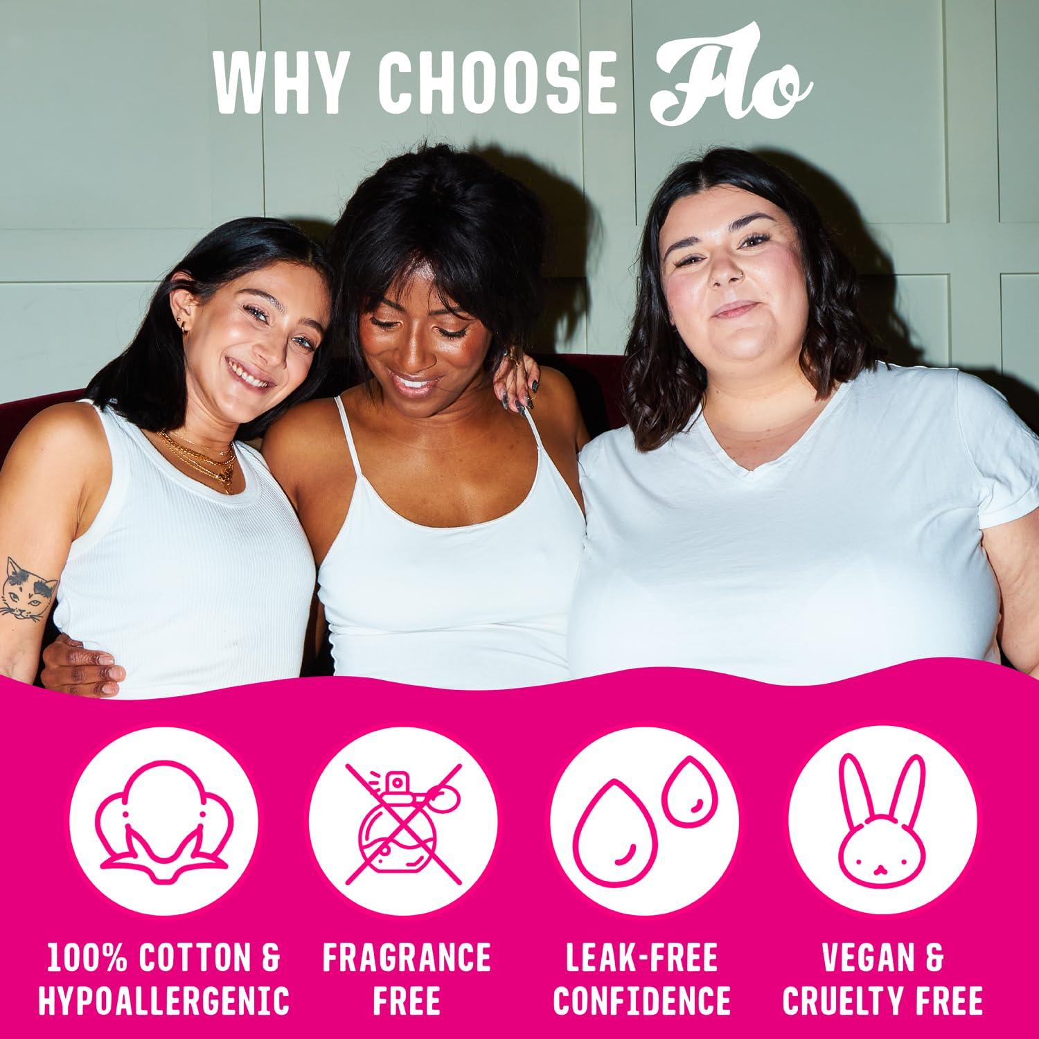 FLO FLO - Organic Applicator Tampons with Width-Wise Expansion, Natural Comfort Cotton, Plant-Based, Biodegradable & Plastic Free, Superior Leak-Busting Protection, Regular & Super Combo Pack, 14 Count