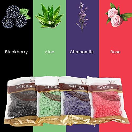 EQUVIA EQUVIA Waxing Kit Wax Warmer Hair Removal with Hard Wax Beans 100 gm. Multiple Formulas Target Different Type of Hair, Eyebrow, Facial, Armpit, Bikini, Brazilian, for Women and Men.