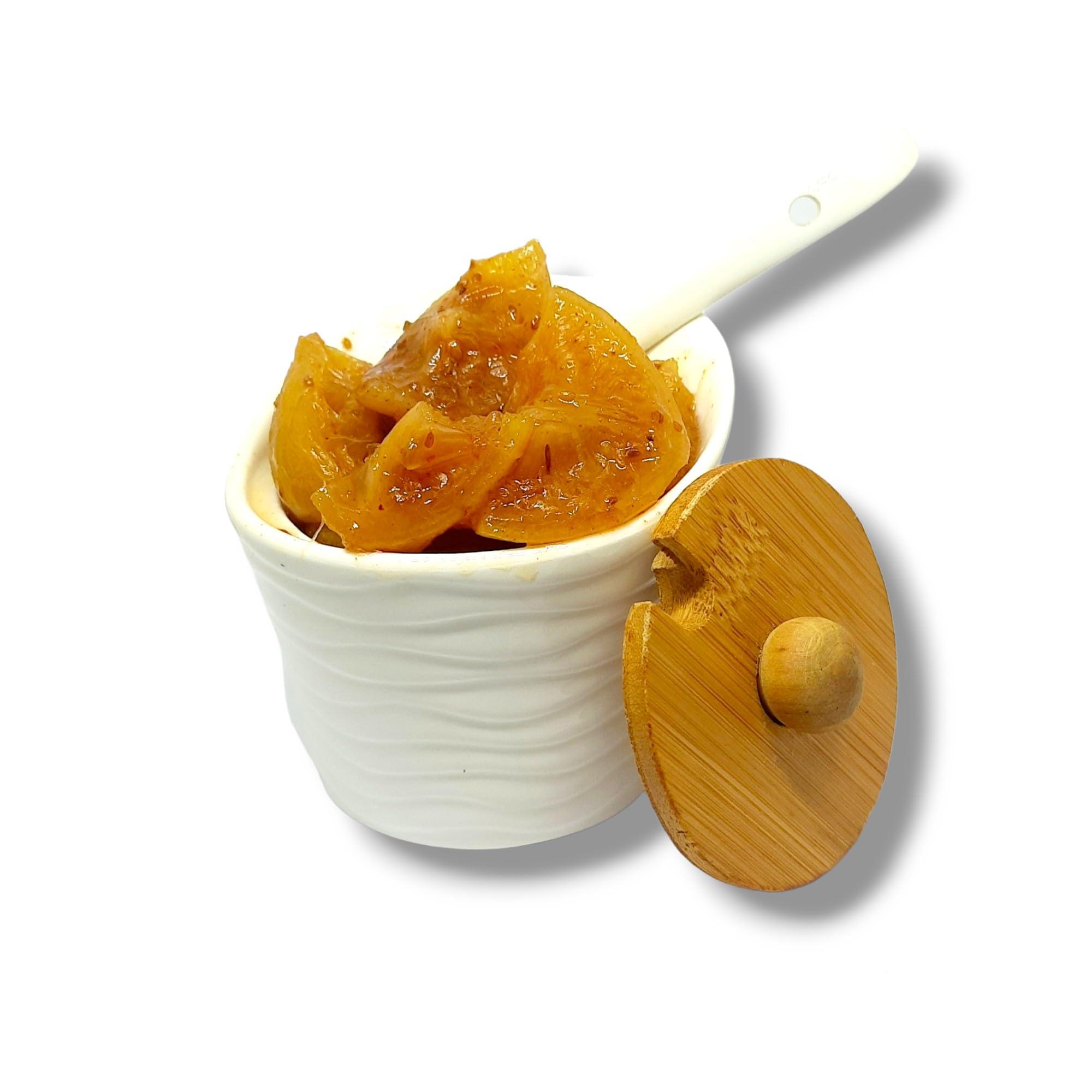 Aunty Ji\'s Aunty Ji\'s Khatta Meetha Nimbu Achar With Unique Taste and Aroma | 350 Grams Lemon Pickle | Preservative Free Good For Digestion | Goes Well With Your Parathas, Rice Etc; Enjoy Anytime