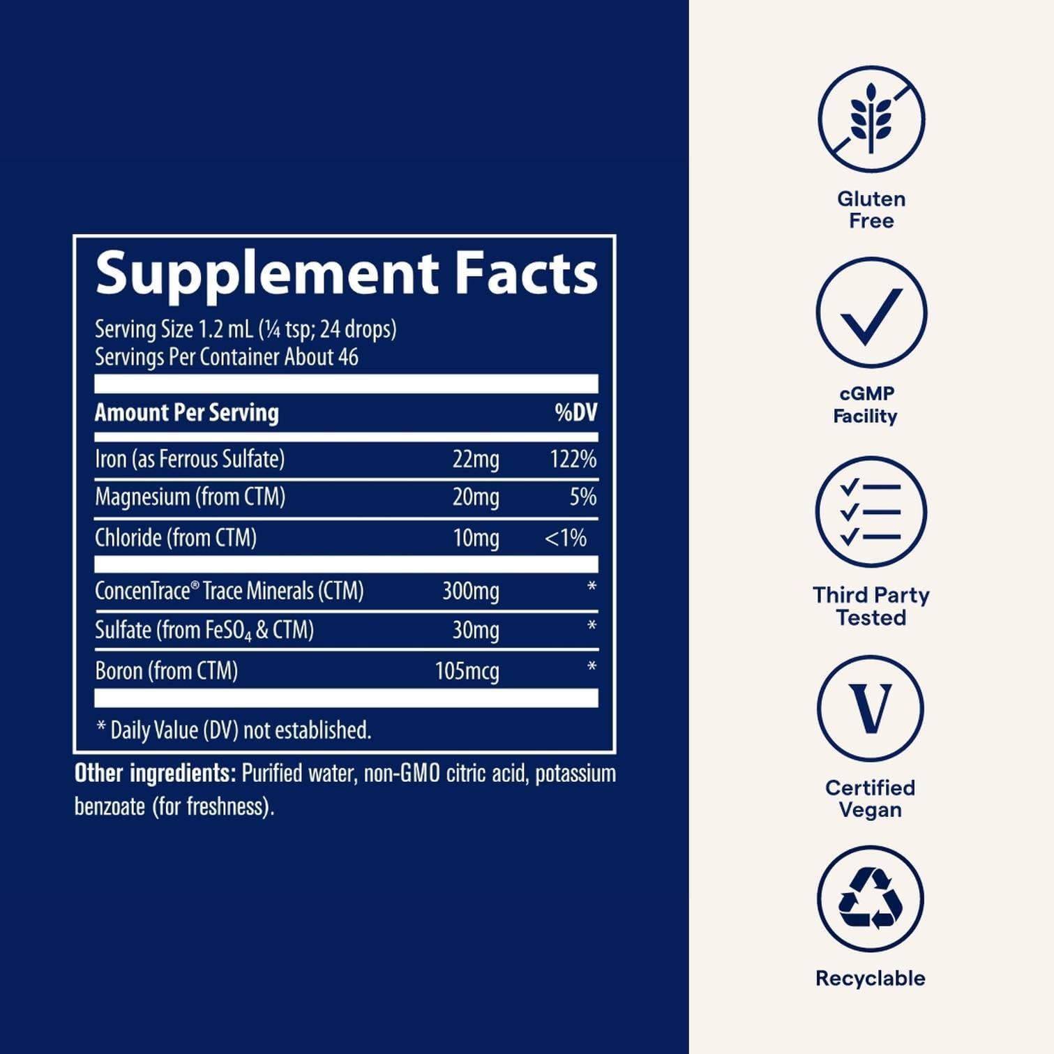 Trace Minerals Research Trace Minerals Research Liquid Ionic Iron - 2 oz.