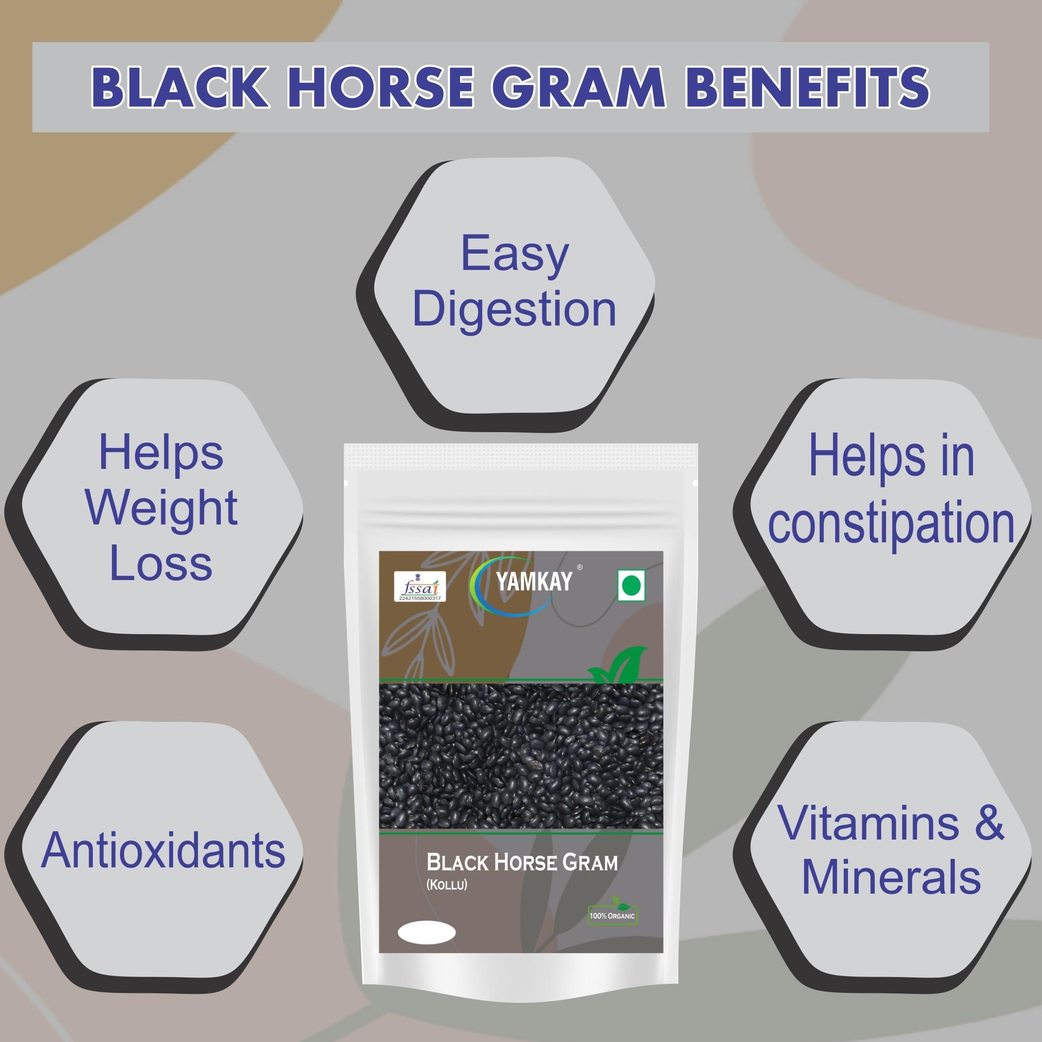 YAMKAY Yamkay Organic Black Horse Gram Karuppu Kaanam Kollu Kollu Vulavalu Horse Gram Kulthi Dal Kurthi Dal 500 gm