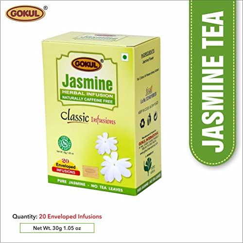 GOKUL Gokul Herbal Infusion Jasmine Tea Bags 20, Chamomile Tea Bags 20, Saffron Rich 100G Gift Pack