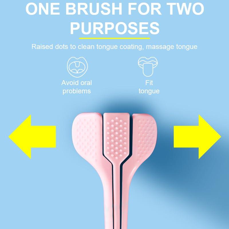 VIHAX VIHAX Three-Sided Soft Hair Toothbrushes for Kids, Soft Bristles V Shaped Toothbrush, Travel Toothbrush for Kids, Toddler and Autistic Oral Care 2pcs (Simple Shape, 2pcs)