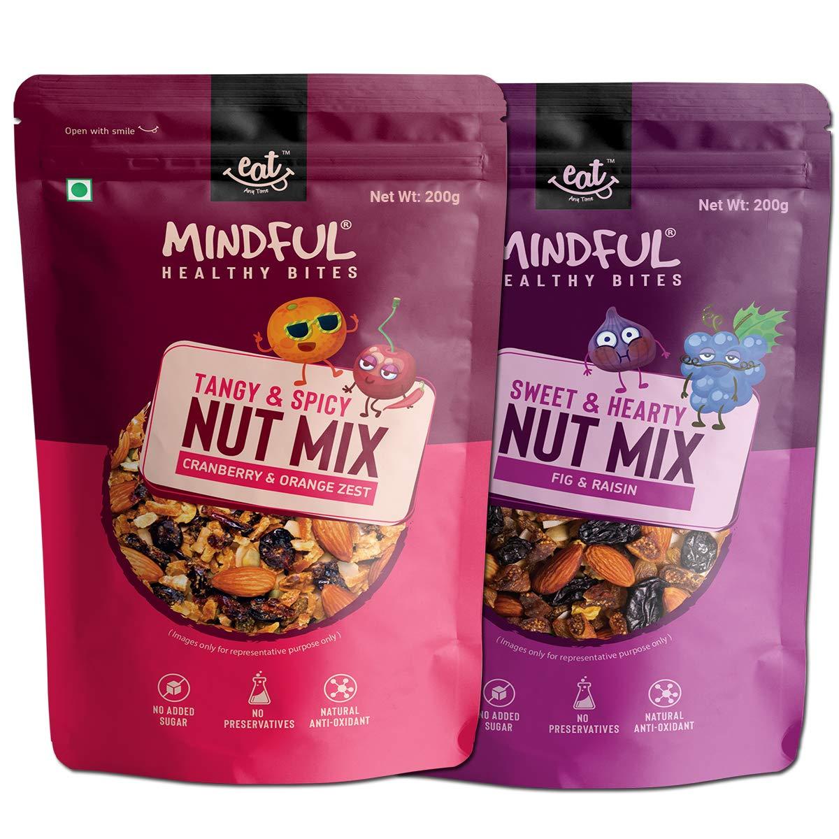 Eat Anytime Eat Anytime Mindful Healthy Trail Mix Combo of Cranberry & Orange Zest, Fig & Raisin | No Added Sugar & No Preseervatives | Antioxident | Healthy Sanck For Breakfast & Dieat - 200gm(Combo of 2)