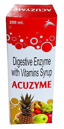 Accure Pharma Pvt Ltd Acuzyme| Syrup for Digestion, gut health, Acidity & Bloating | For Men, women and Kids | 200ml|Accure pharma