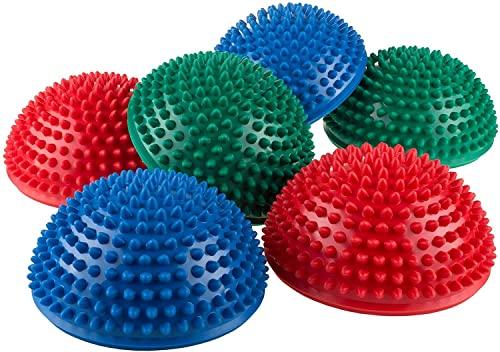 SLYK SLYK Anti-Slip Hedgehog Balance Pods,16 cm/6.5 inch Spiky Half Massage Ball for Deep Tissue Foot Muscle Therapy, Yoga, Fitness Balance Practice - 1 Piece (Assorted Colours)