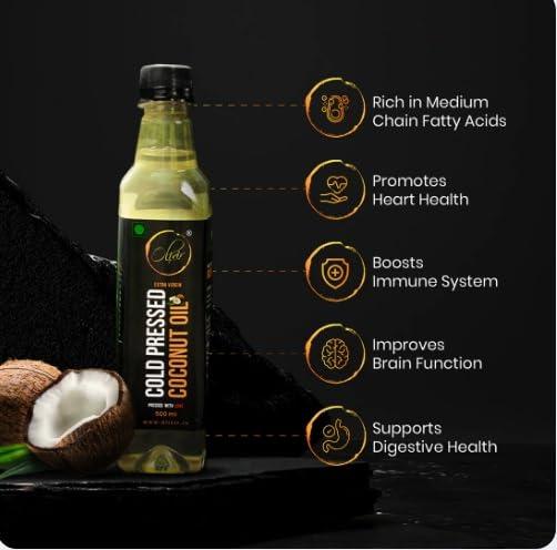 Olixir Olixir Cold Pressed Coconut Oil For Cooking Food, Baby Massage, Oil Pulling, Hair Care And Skin Care 100% Natural Coconut Oil (500 ml)
