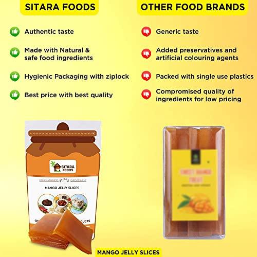 SITARA FOODS Sitara Foods mango candy bar jelly slices Aam papad mamidi thandra summer special 250 Grams pack