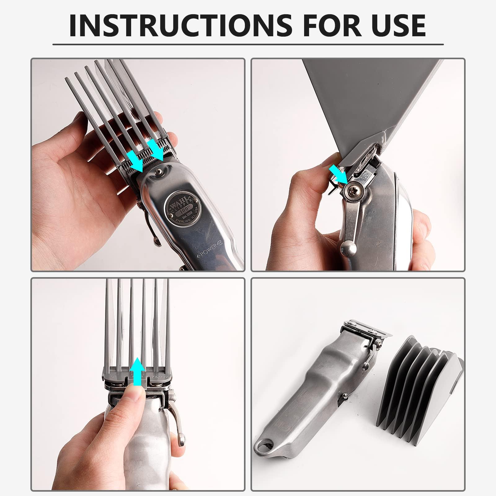 CR8GR8 Professional Hair Clipper Combs Guides, Hair Clipper Guards 1 & 1/4" 1 & 1/2" 2", Mega NO.16 NO.12 NO.10 fits for Most Wahl Clippers (NO.10+NO.12+NO.16, White)