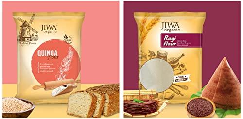 JIWA healthy by nature JIWA healthy by nature Organic Ragi Flour, 1 Kg & Organic Quinoa Flour, 900 g (Certified Organic & Gluten Free)