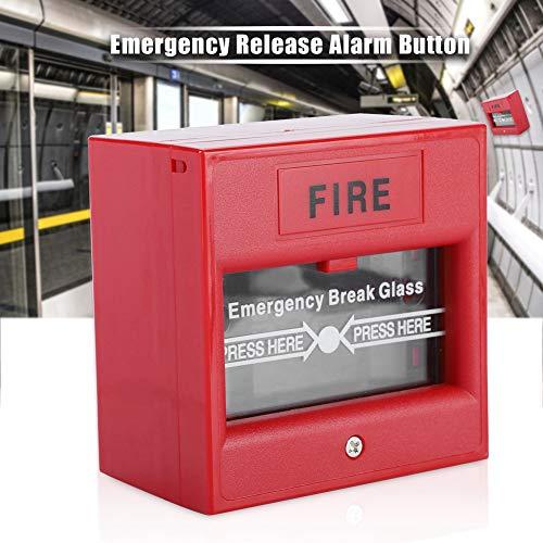 Byged Fire Emergency Button, Fireproof Durable Glass Break Emergency Button, max 3A@36VDC Indoor exit Door for Emergency Door