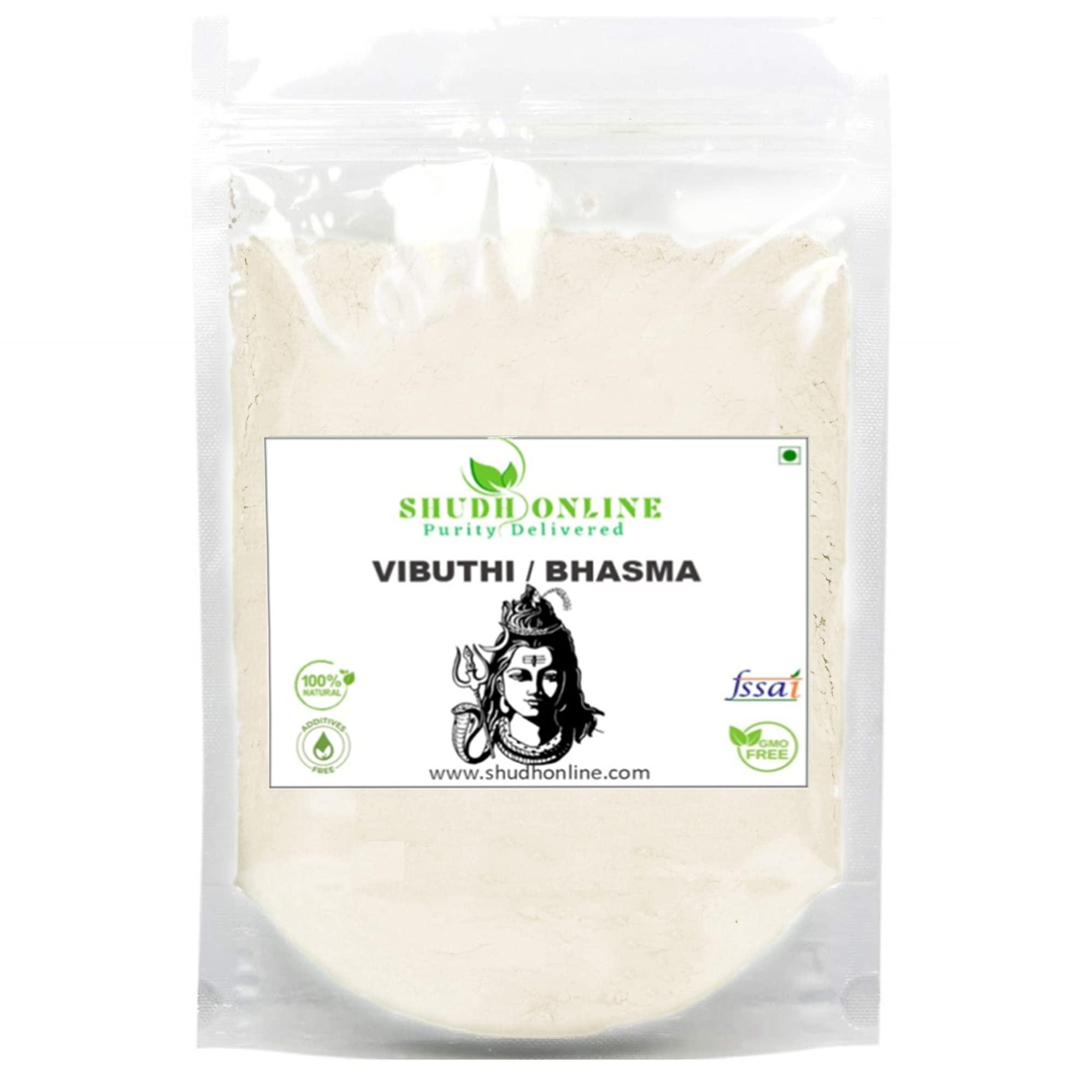 Shudh Online Shudh Online Vibhuti Bhasma, Vibuthi pure powder - Holy ash (200 Grams), Thiruneeru, Shiva Viboothi, Vibhooti, Bibhuti